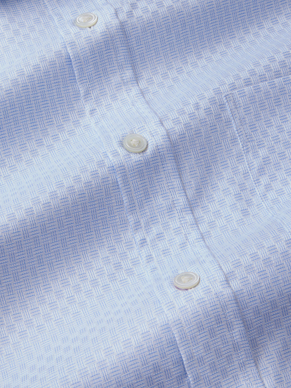 Monteverdi Sky Solid Full Sleeve Single Cuff Classic Fit Classic Formal Two Ply Mercerized Cotton Shirt