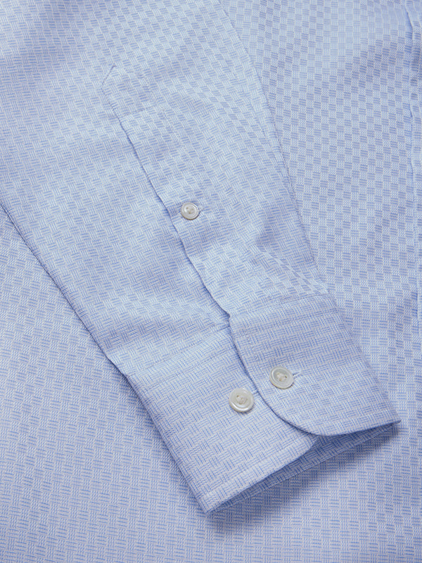 Monteverdi Sky Solid Full Sleeve Single Cuff Classic Fit Classic Formal Two Ply Mercerized Cotton Shirt