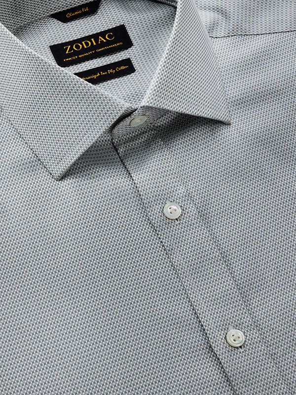 Monteverdi Light Grey Solid Full Sleeve Single Cuff Classic Fit Classic Formal Two Ply Mercerized Cotton Shirt