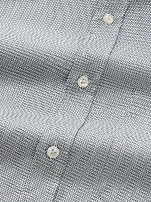 Monteverdi Light Grey Solid Full Sleeve Single Cuff Classic Fit Classic Formal Two Ply Mercerized Cotton Shirt