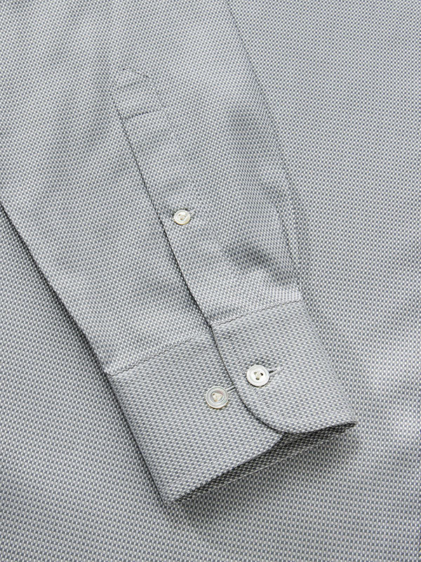 Monteverdi Light Grey Solid Full Sleeve Single Cuff Classic Fit Classic Formal Two Ply Mercerized Cotton Shirt
