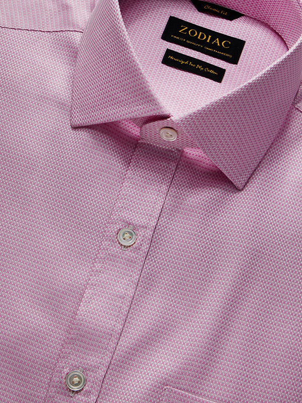 Monteverdi Pink Solid Full Sleeve Double Cuff Classic Fit Classic Formal Two Ply Mercerized Cotton Shirt