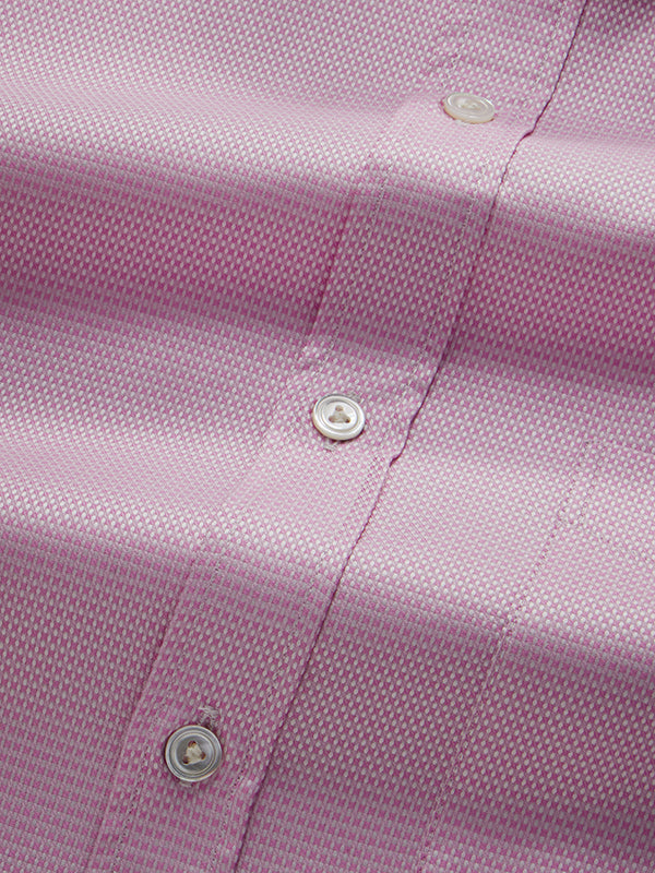 Monteverdi Pink Solid Full Sleeve Double Cuff Classic Fit Classic Formal Two Ply Mercerized Cotton Shirt