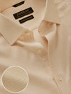 Monteverdi Cream Solid Full Sleeve Double Cuff Tailored Fit Classic Formal Two Ply Mercerized Cotton Shirt