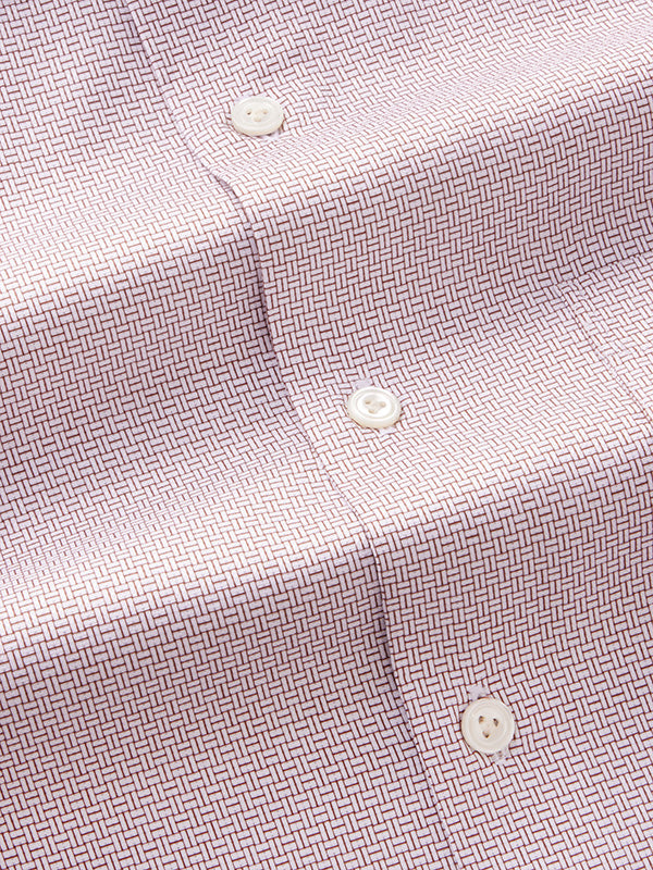 Monteverdi Brown Solid Full Sleeve Single Cuff Tailored Fit Classic Formal Two Ply Mercerized Cotton Shirt