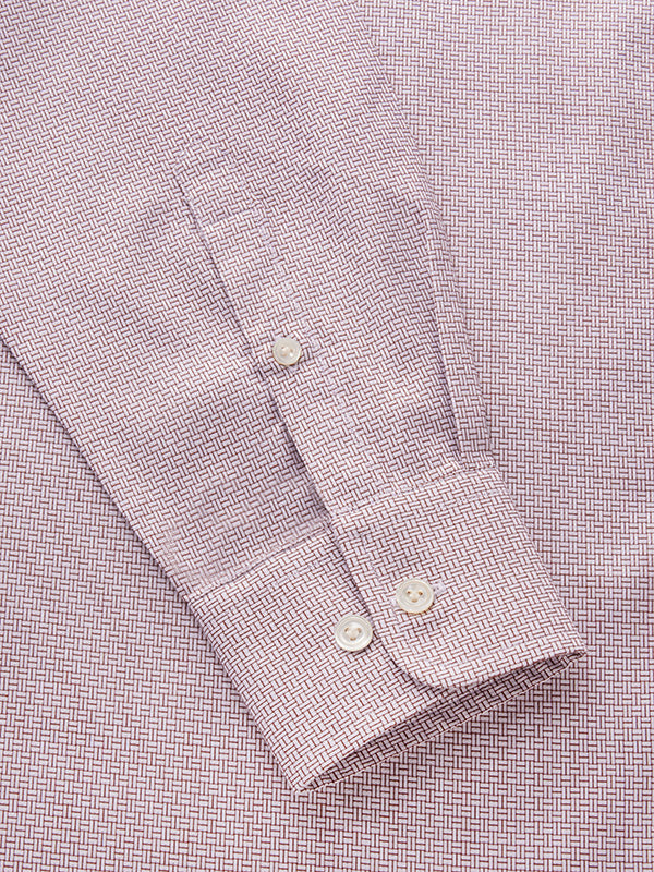 Monteverdi Brown Solid Full Sleeve Single Cuff Tailored Fit Classic Formal Two Ply Mercerized Cotton Shirt