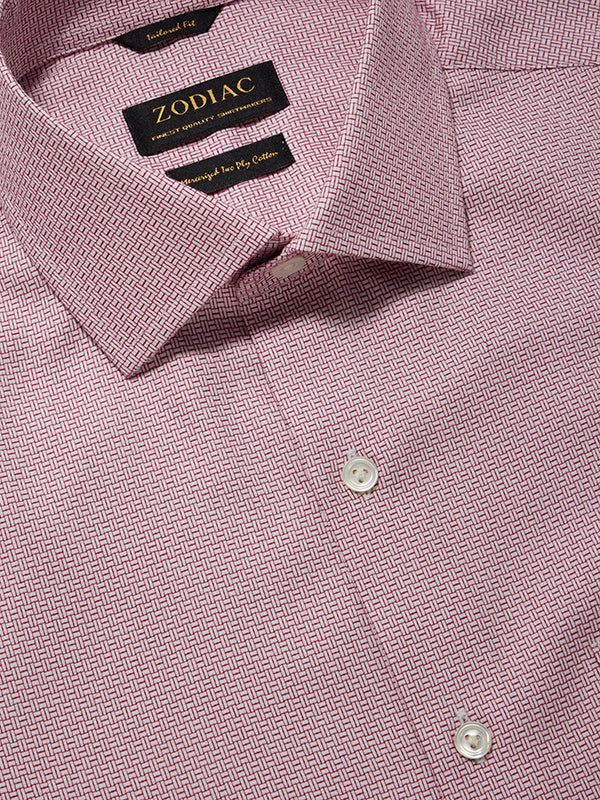 Monteverdi Pink Solid Full Sleeve Single Cuff Tailored Fit Classic Formal Two Ply Mercerized Cotton Shirt