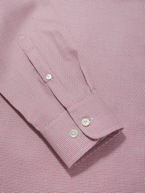 Monteverdi Pink Solid Full Sleeve Single Cuff Tailored Fit Classic Formal Two Ply Mercerized Cotton Shirt