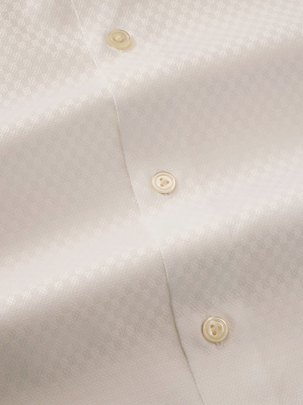 Monteverdi White Solid Full Sleeve Single Cuff Tailored Fit Classic Formal Two Ply Mercerized Cotton Without Pocket Shirt