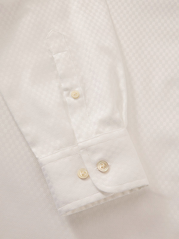 Monteverdi White Solid Full Sleeve Single Cuff Tailored Fit Classic Formal Two Ply Mercerized Cotton Without Pocket Shirt