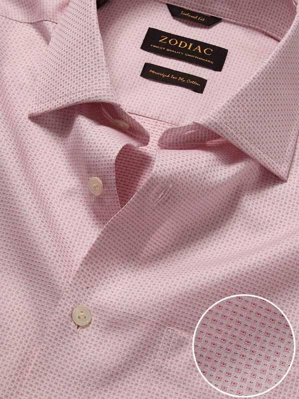 Monteverdi Pink Solid Full Sleeve Single Cuff Tailored Fit Classic Formal Two Ply Mercerized Cotton Shirt