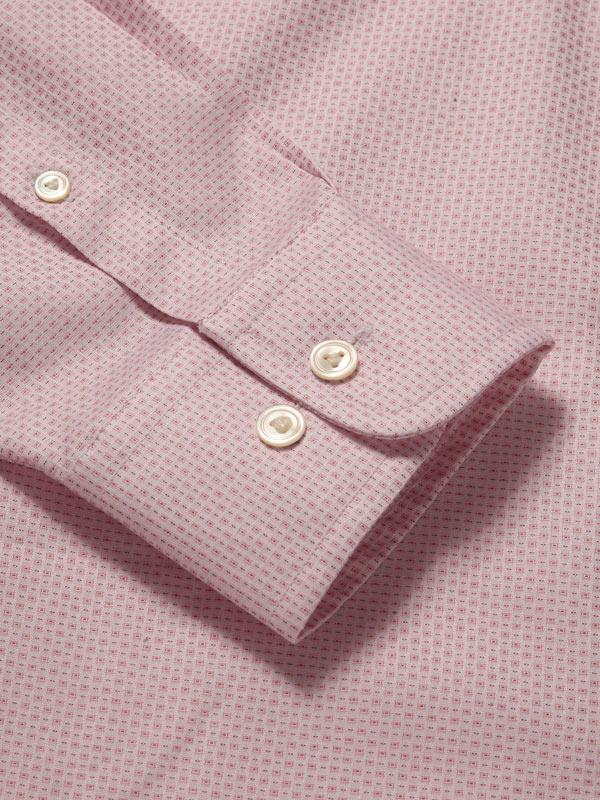 Monteverdi Pink Solid Full Sleeve Single Cuff Tailored Fit Classic Formal Two Ply Mercerized Cotton Shirt