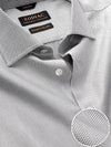 Mystero Black & White Solid Full Sleeve Single Cuff Tailored Fit Semi Formal Dark Two Ply Mercerized Cotton Shirt