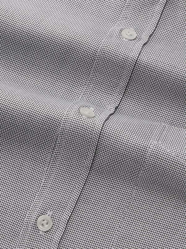 Mystero Black & White Solid Full Sleeve Single Cuff Classic Fit Semi Formal Dark Two Ply Mercerized Cotton Shirt
