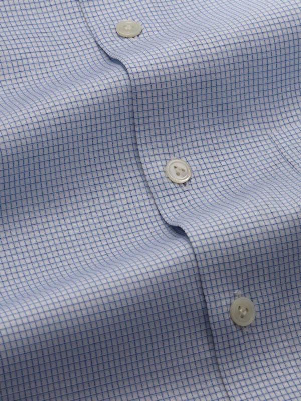 Novella Sky Check Full Sleeve Single Cuff Tailored Fit Classic Formal Two Ply Mercerized Cotton Shirt