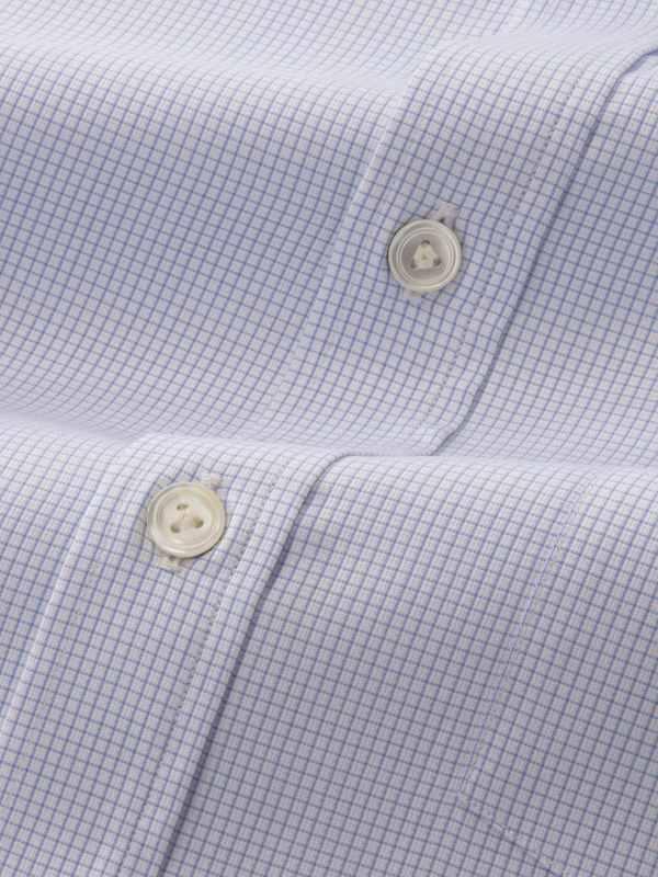Novella Sky Check Full Sleeve Single Cuff Classic Fit Classic Formal Two Ply Mercerized Cotton Shirt