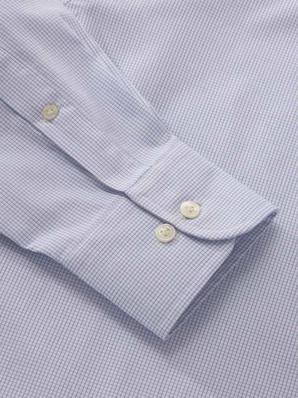 Novella Sky Check Full Sleeve Single Cuff Classic Fit Classic Formal Two Ply Mercerized Cotton Shirt