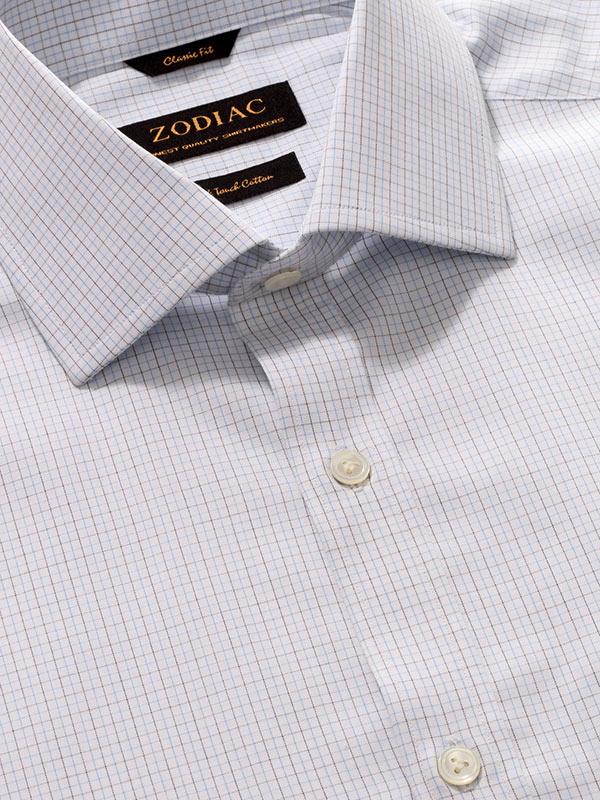Palladio Blue Check Full Sleeve Single Cuff Classic Fit Classic Formal Super Fine Cotton Shirt