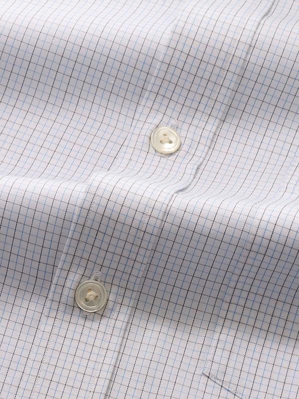 Palladio Blue Check Full Sleeve Single Cuff Classic Fit Classic Formal Super Fine Cotton Shirt