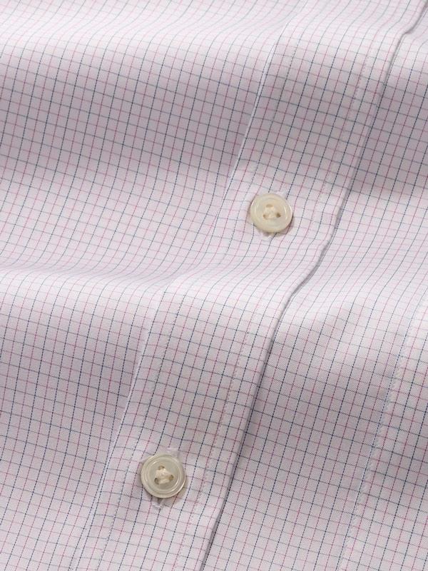 Palladio Pink Check Full Sleeve Single Cuff Classic Fit Classic Formal Super Fine Cotton Shirt