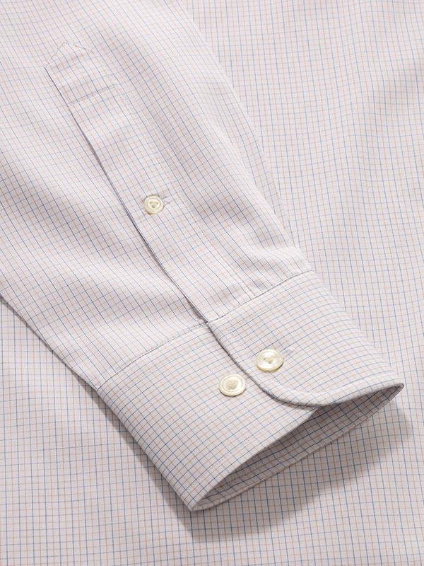 Palladio Yellow Check Full Sleeve Single Cuff Classic Fit Classic Formal Super Fine Cotton Shirt