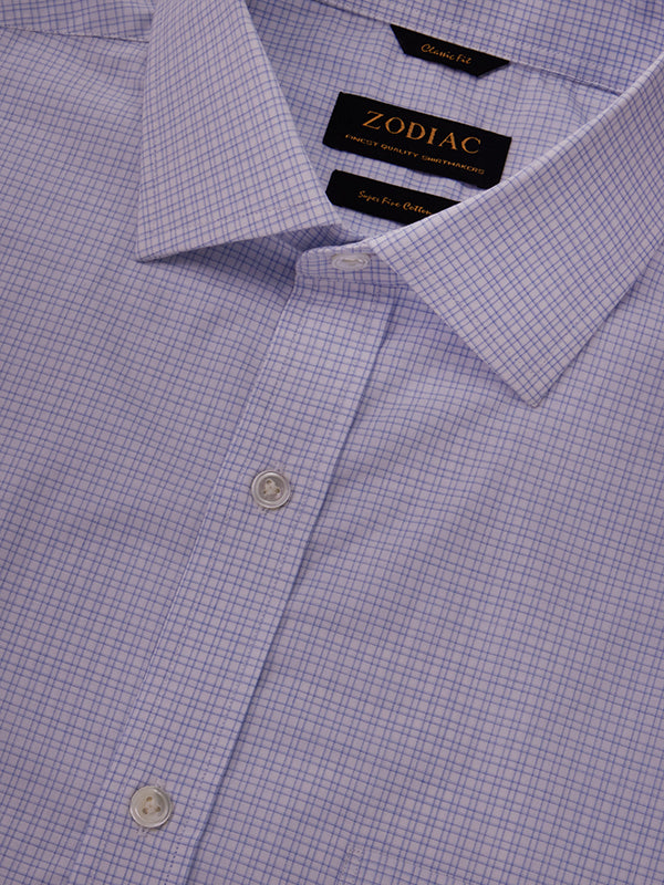 Palladio Sky Check Half Sleeve Classic Fit Classic Formal Super Fine Cotton Shirt