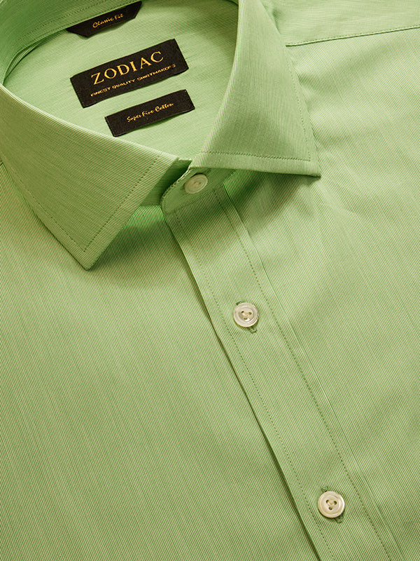 Palladio Green Striped Half Sleeve Classic Fit Classic Formal Super Fine Cotton Shirt
