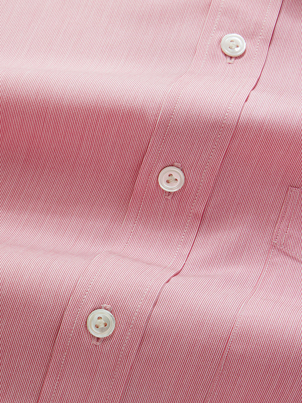 Palladio Red Striped Half Sleeve Classic Fit Classic Formal Super Fine Cotton Shirt