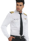 Pilot White Solid Full Sleeve Single Cuff Tailored Fit Classic Formal Blend Shirt