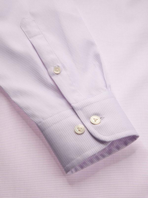 Ponte Lilac Solid Full Sleeve Single Cuff Tailored Fit Classic Formal Two Ply Mercerized Cotton Shirt