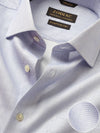 Ponte Blue Check Full Sleeve Single Cuff Tailored Fit Classic Formal Two Ply Mercerized Cotton Shirt