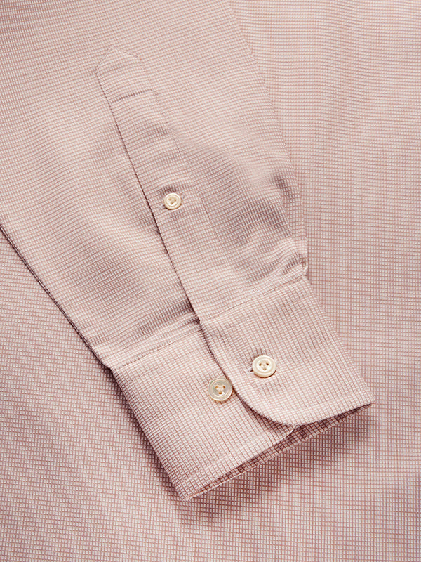 Ponte Beige Solid Full Sleeve Single Cuff Classic Fit Classic Formal Two Ply Mercerized Cotton Shirt