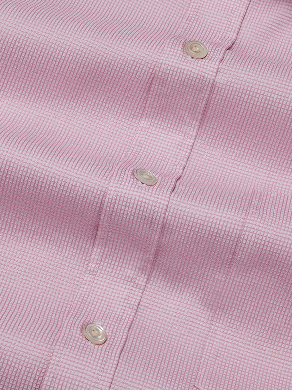Ponte Pink Solid Full Sleeve Double Cuff Classic Fit Classic Formal Two Ply Mercerized Cotton Shirt