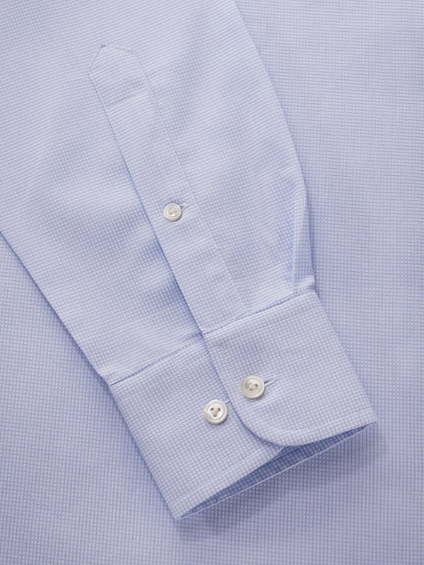 Ponte Sky Solid Full Sleeve Single Cuff Classic Fit Classic Formal Two Ply Mercerized Cotton Shirt