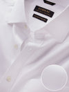 Ponte White Solid Full Sleeve Single Cuff Classic Fit Classic Formal Two Ply Mercerized Cotton Shirt