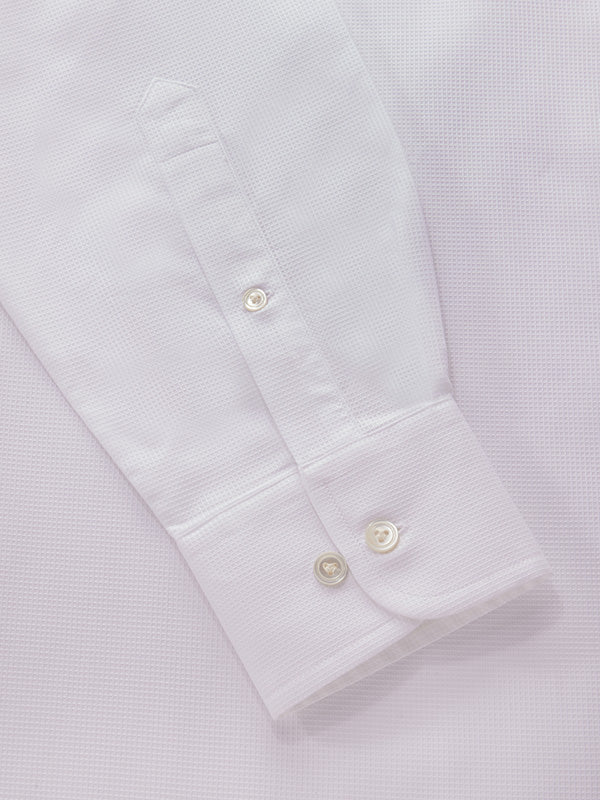 Ponte White Solid Full Sleeve Single Cuff Classic Fit Classic Formal Two Ply Mercerized Cotton Shirt