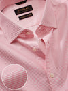 Ponte Pink Solid Full Sleeve Single Cuff Tailored Fit Classic Formal Two Ply Mercerized Cotton Shirt