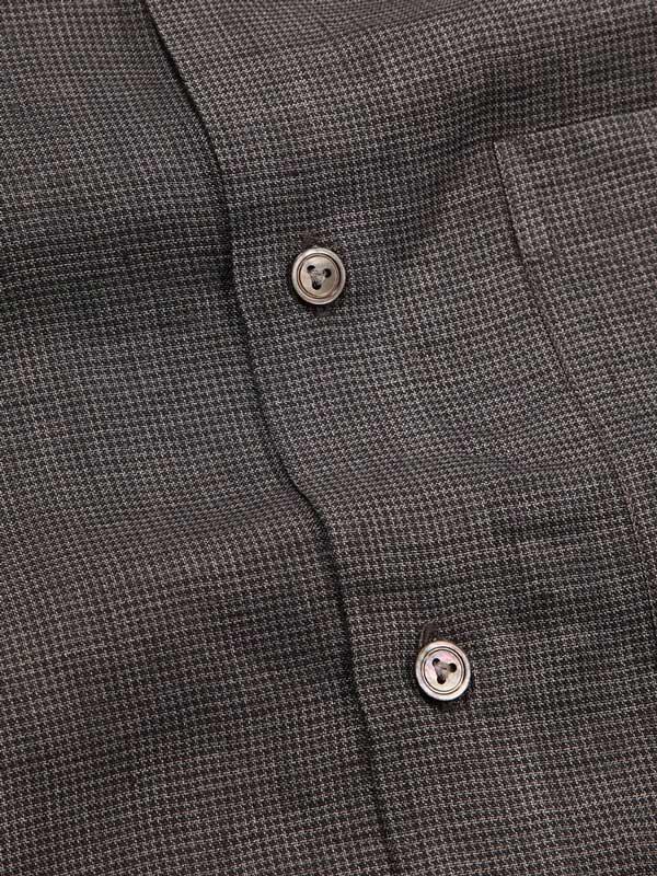 Praiano Black Check Full Sleeve Single Cuff Tailored Fit Semi Formal French Flax Linen Shirt