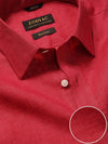 Praiano Red Solid Full Sleeve Single Cuff Tailored Fit Semi Formal French Flax Linen Shirt