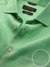Praiano Green Solid Full Sleeve Single Cuff Classic Fit Semi Formal French Flax Linen Shirt