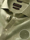 Praiano Mint Printed Full Sleeve Single Cuff Classic Fit Semi Formal French Flax Linen Shirt