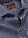 Praiano Navy Classic Fit Semi Formal Linen Printed Shirt