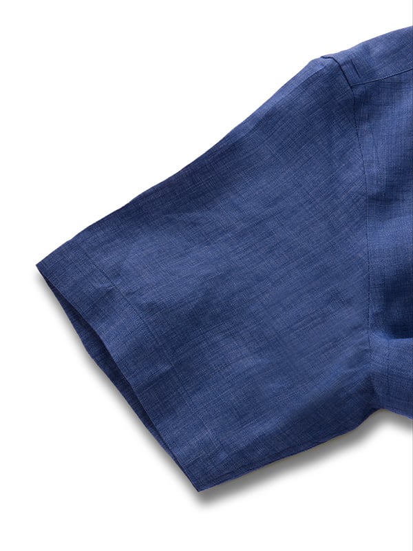 Praiano Royal Solid Half Sleeve Classic Fit Semi Formal European Flax Linen Shirt