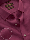 Praiano Burgundy Solid Full Sleeve Single Cuff Tailored Fit Semi Formal European Flax Linen Without Pocket Shirt