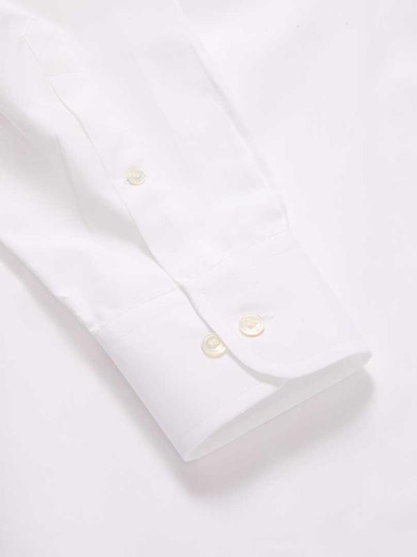 White Solid Full Sleeve Single Cuff Classic Fit Classic Formal Two Ply Mercerized Premium Cotton Shirt