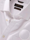 Raffaello White Striped Full Sleeve Double Cuff Classic Fit Classic Formal Two Ply Mercerized Cotton Shirt