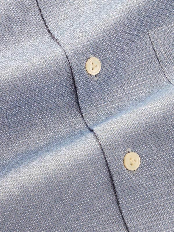 Roreto Blue Solid Full Sleeve Single Cuff Classic Fit Semi Formal Two Ply Mercerized Cotton Shirt