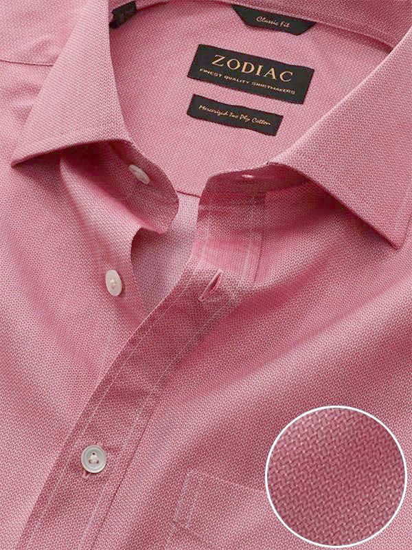 Roreto Rose Solid Full Sleeve Single Cuff Classic Fit Semi Formal Two Ply Mercerized Cotton Shirt