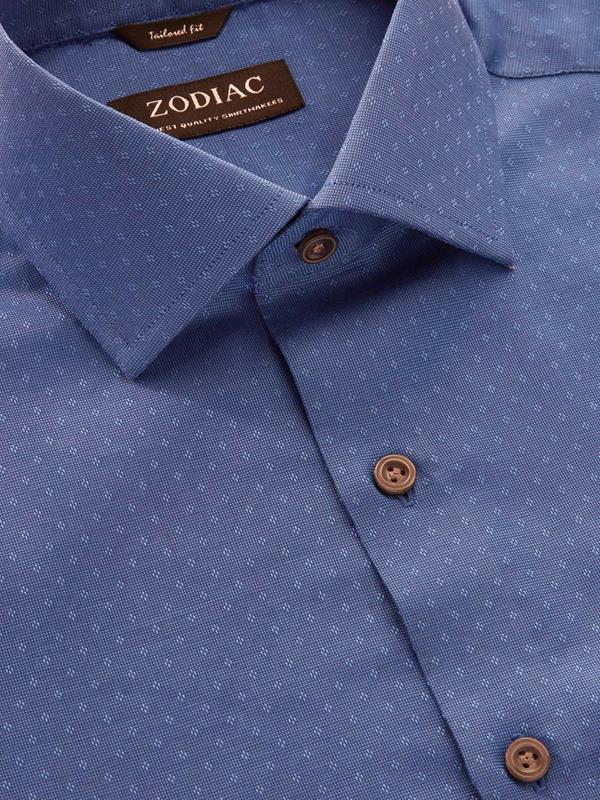 Savuto Navy Solid Full Sleeve Single Cuff Tailored Fit Semi Formal Dark Cotton Shirt