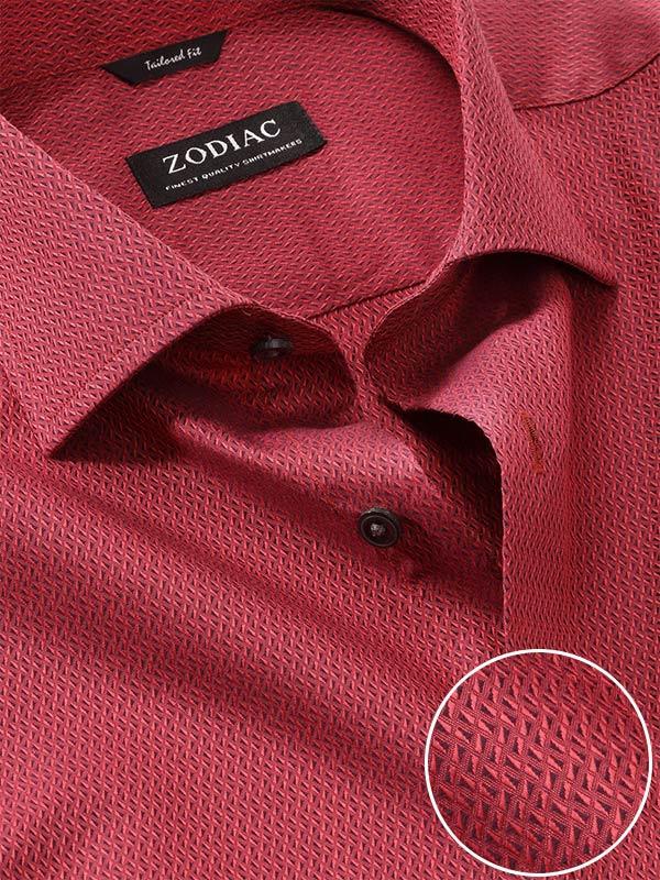 Savuto Maroon Solid Full Sleeve Single Cuff Tailored Fit Semi Formal Dark Cotton Shirt